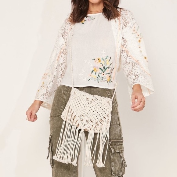 Free People Paris Picnic Patchwork Lace Top - Picture 2 of 9